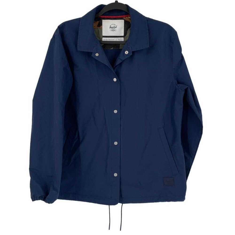 Herschel Jacket Womens Large Navy Blue Windbreaker  Lightweight
